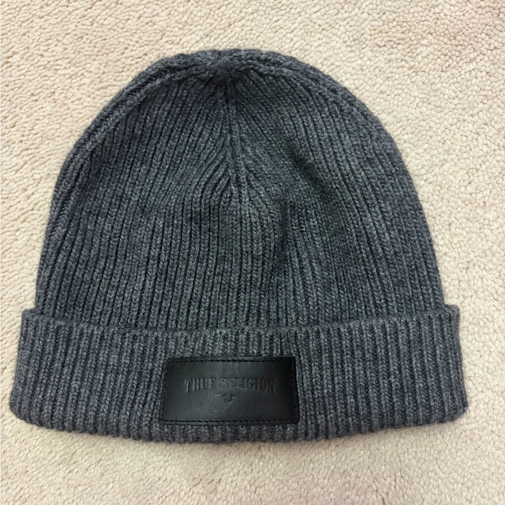 True Religion Black Knit Beanie - Picture 2 of 4